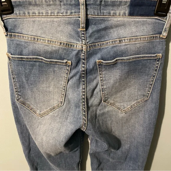 Hollister Patchwork Flare Jeans - Blue good condition 7/10 - Picture 7 of 9